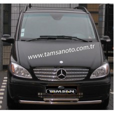 Защита переднего бампера - труба двойная (нержавейка d=70/48) для Mercedes Vito VITO