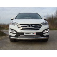 Защита переднего бампера - труба (нержавейка d=70) для Hyundai Santa Fe III