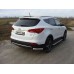 Защита заднего бампера - углы одинарные для Hyundai Santa Fe III Защита заднего бампера