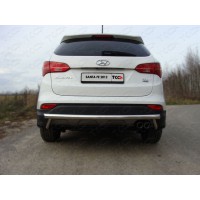 Защита заднего бампера - труба (нержавейка d=60) для Hyundai Santa Fe III