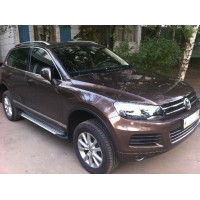 Пороги - Almond (алюминий+пластик) для Volkswagen Touareg