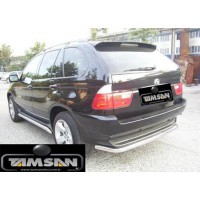 Защита заднего бампера - труба (нержавейка в=60) для Bmw X5