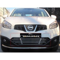 Защита переднего бампера - труба (нержавейка d=70) для Nissan Qashqai