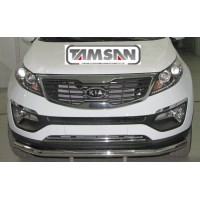 Защита переднего бампера - труба (нержавейка d=70) для Kia Sportage