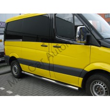 Пороги - B2 (нержавейка d=76) для Mercedes Sprinter Пороги из нержавейки